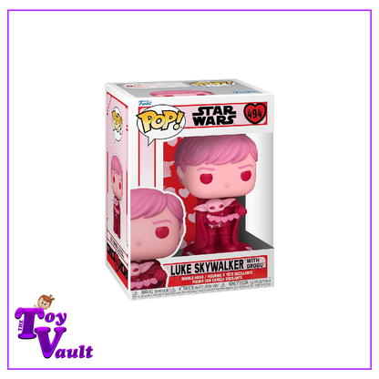 Funko Pop! Star Wars Valentine's Day - Luke Skywalker Holding Grogu (Pink) #494