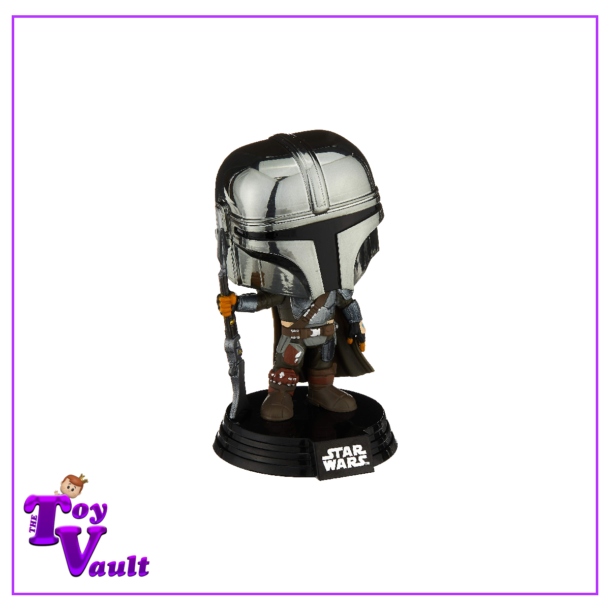 Funko Pop! Star Wars The Mandalorian - The Mandalorian #345 Chrome Amazon Exclusive