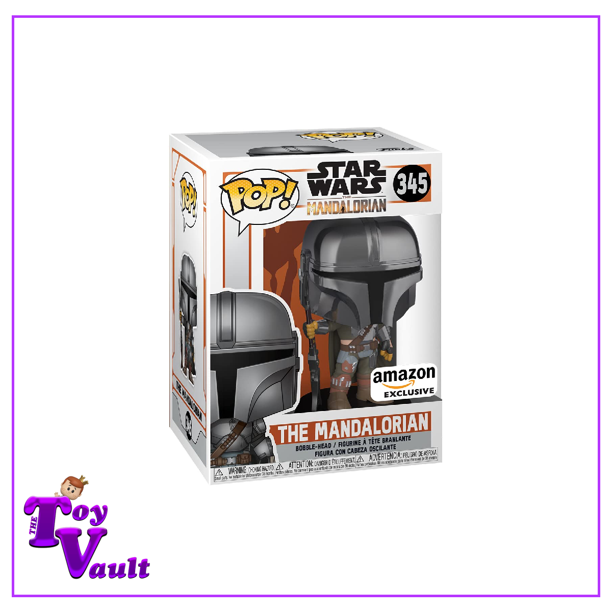 Funko Pop! Star Wars The Mandalorian - The Mandalorian #345 Chrome Amazon Exclusive