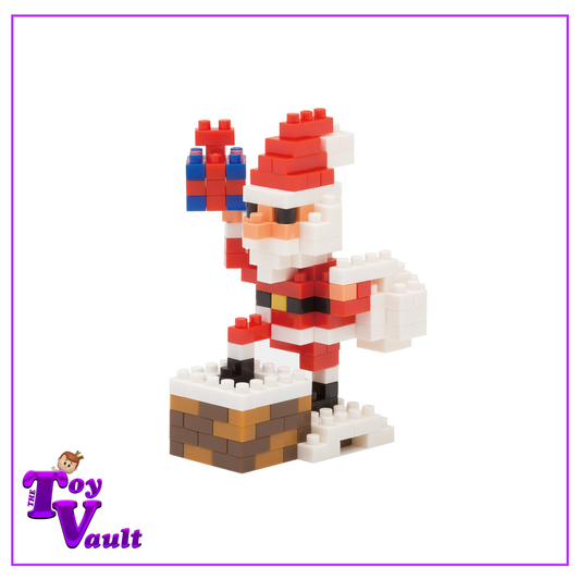 Nanoblock Holiday Christmas Santa Claus on the Chimney Constructible Figure