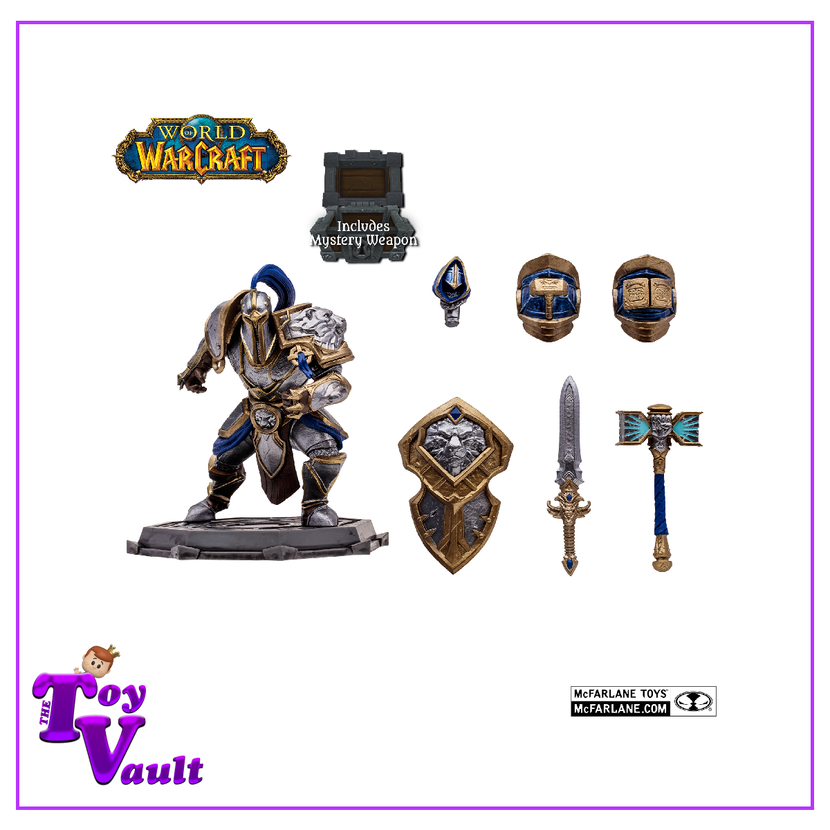 McFarlane Toys Games World of Warcraft Wave 1 - Human Paladin Warrior (Common) 1:12 Scale Posed Figure