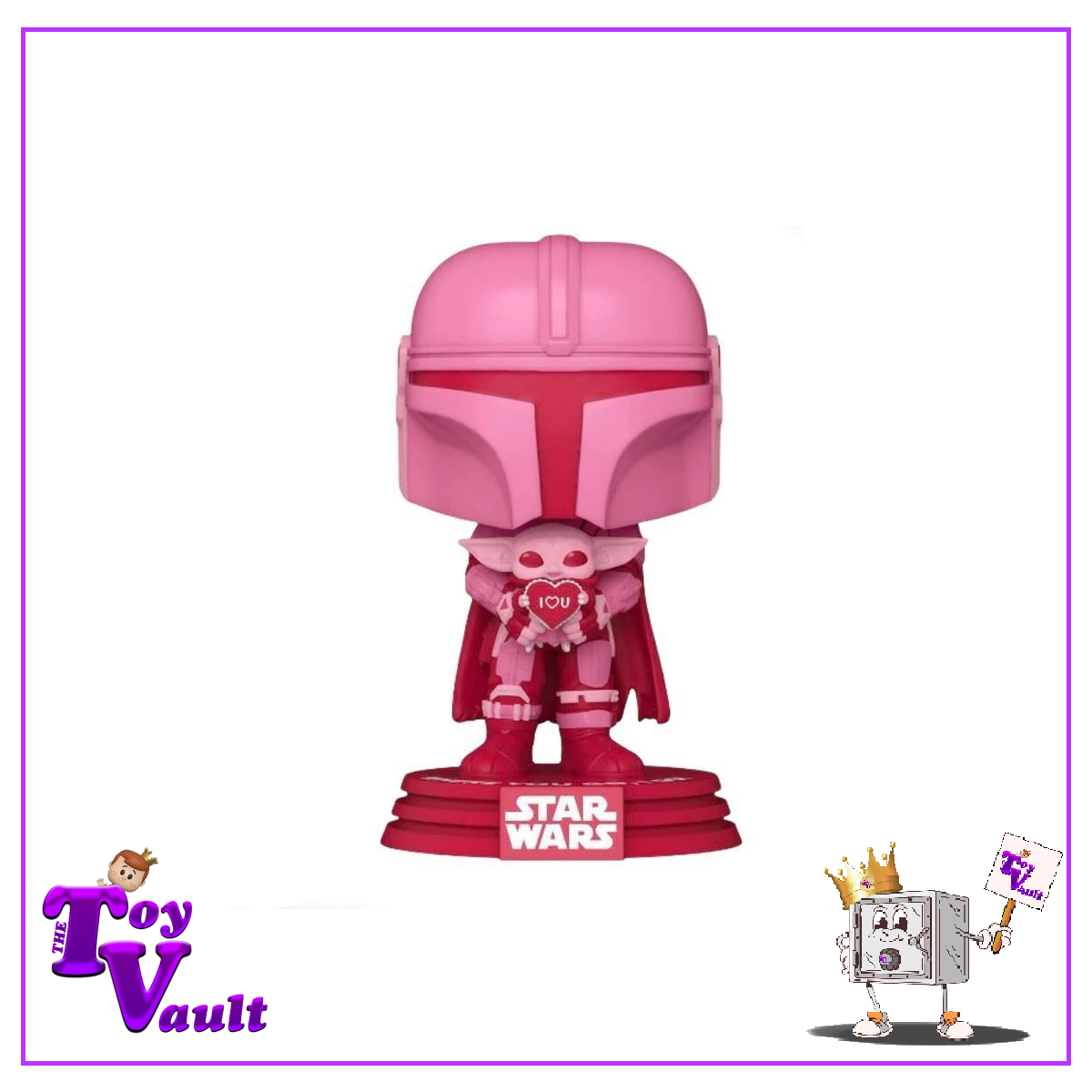 Funko Pop! Star Wars Valentine's Day - The Mandalorian with Grogu (Pink) #498 Target Exclusive