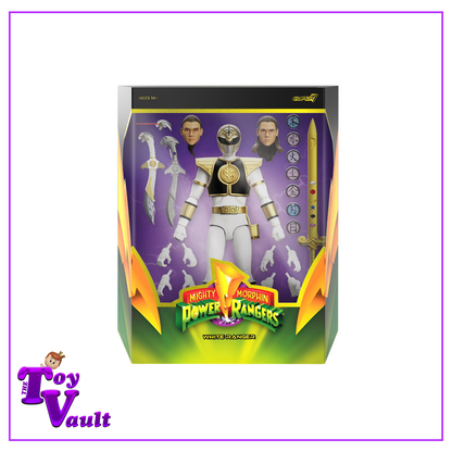 Super7 Television Power Rangers Ultimates Mighty Morphin White Ranger 7 Inch Action Figure