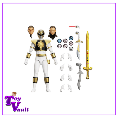 Super7 Television Power Rangers Ultimates Mighty Morphin White Ranger 7 Inch Action Figure