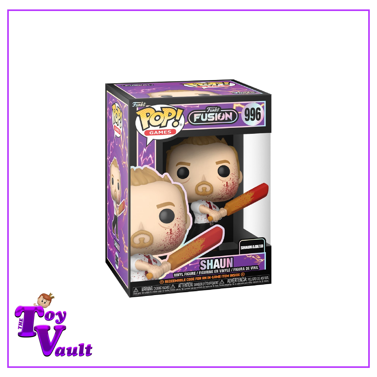 Funko Pop! Fusion Horror Shaun of the Dead - Shaun with Bat #993 (Bloody) with Redeemable Code Preorder