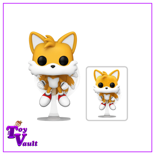 Funko Pop! Games Sonic the Hedgehog - Tails (Flying) #978 Flocked Chase + Common Bundle Specialty Series Exclusive Preorder